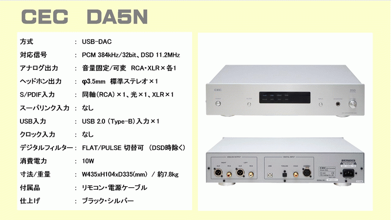 お買い得モデル NEXT CEC シーイーシー DA5 シルバー D Aコンバーター