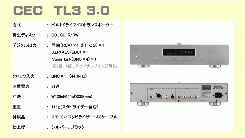 CEC ベルトドライブCDトランスポート TL5 データ用メディア